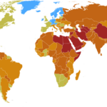 Deutsch: Die weltweite Lage der Pressefreiheit 2017 nach Reporter ohne Grenzen Blau: Gute Lage Grün: Zufriedenstellende Lage Hellorange: Erkennbare Probleme Dunkel orange: Schwierige Lage Rot:Sehr ernste Lage English: The global situation of press freedom 2017 according to reporters without borders Blue: Good situation Green: Satisfactory situation Bright Orange: Noticable problems Dark Orange: Difficult situation Red: Very serious problems